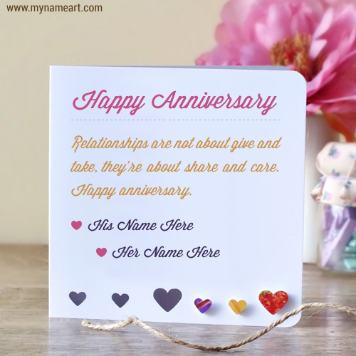Anniversary Wishes For Couples Name Edit Online Wishes Greeting Card