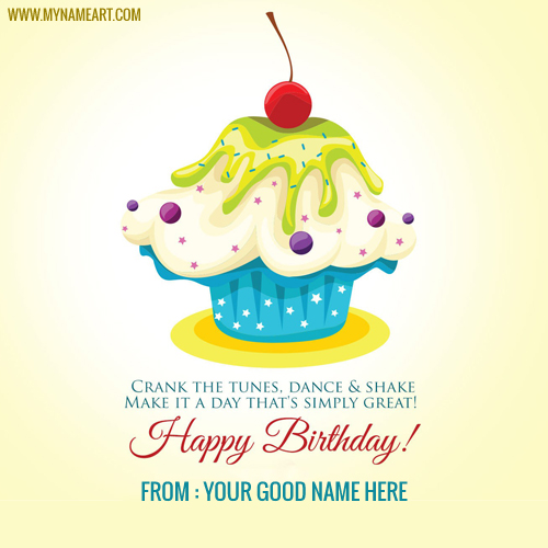 Birthday Cream Cake Wish Name Picture