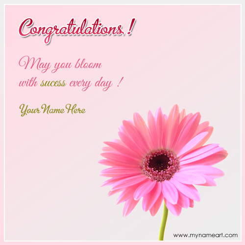 Congratulations On Success With Quotes And Name Wishes Greeting Card