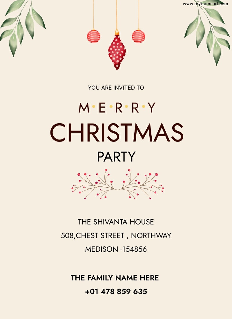 Minimalist Christmas Party Invitation – Celebrate with Joy