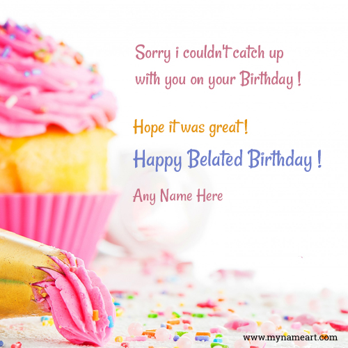 belated birthday wishes cake