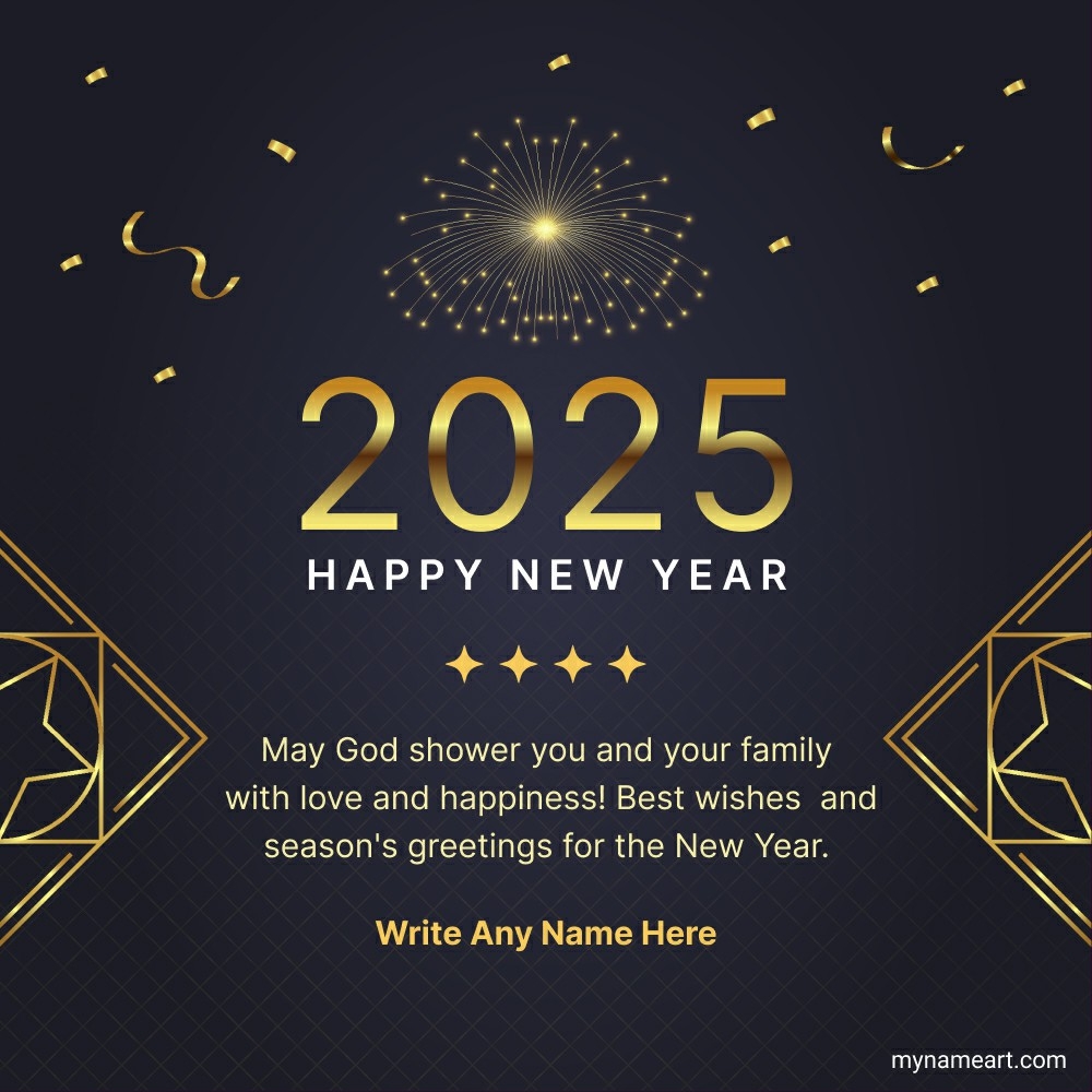 Elegant 2025 New Year Greeting Card – Warm Wishes & Positivity