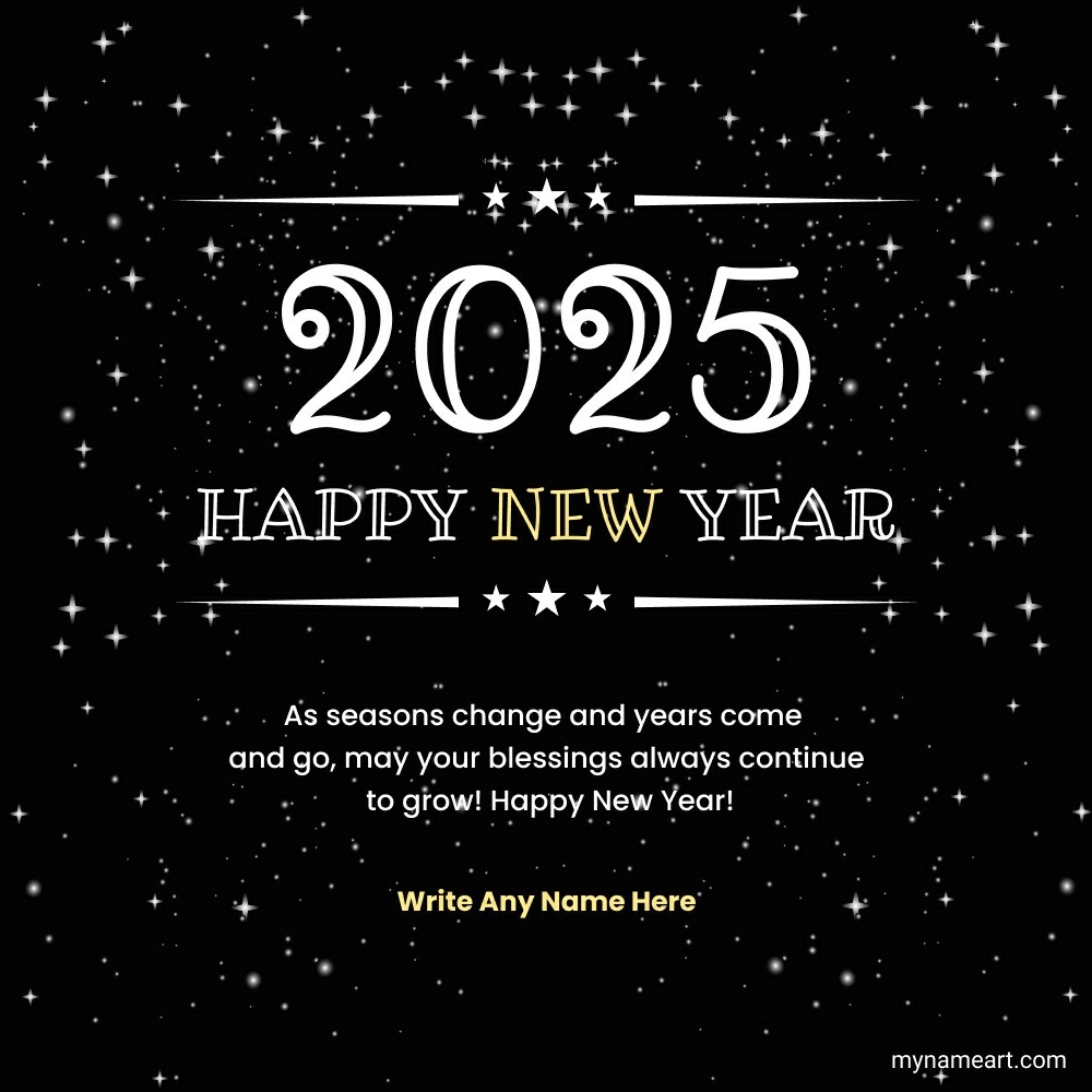 Starry Night 2025 Happy New Year Greeting Card