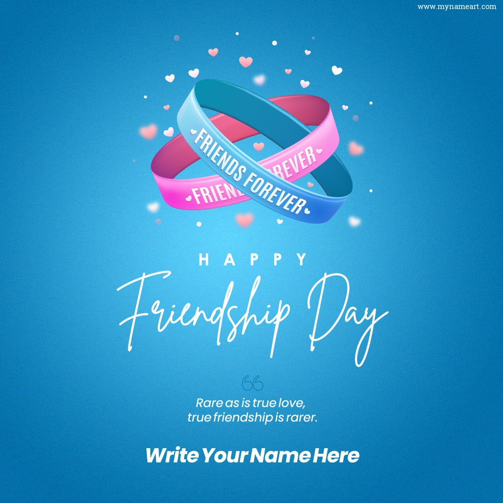 Elegant Blue & Pink, friendship belts, Beautiful Friendship Day Wishes