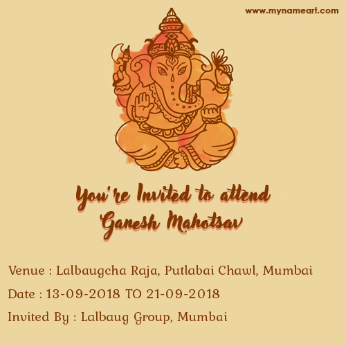 Create Ganesh Chaturthi Invitation Card