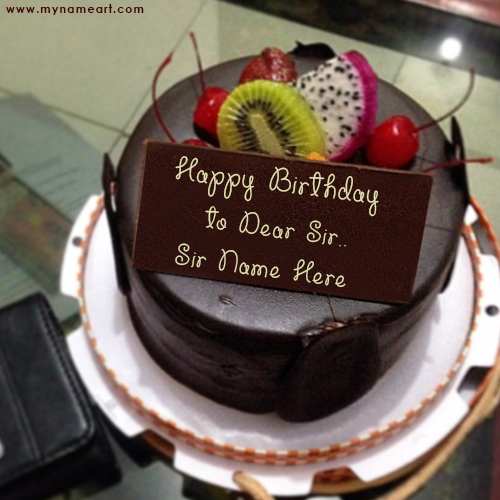 Chocolate Birthday Cake Image Edit With Boss Name