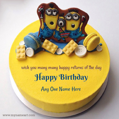 Minion Birthday Cake With Name