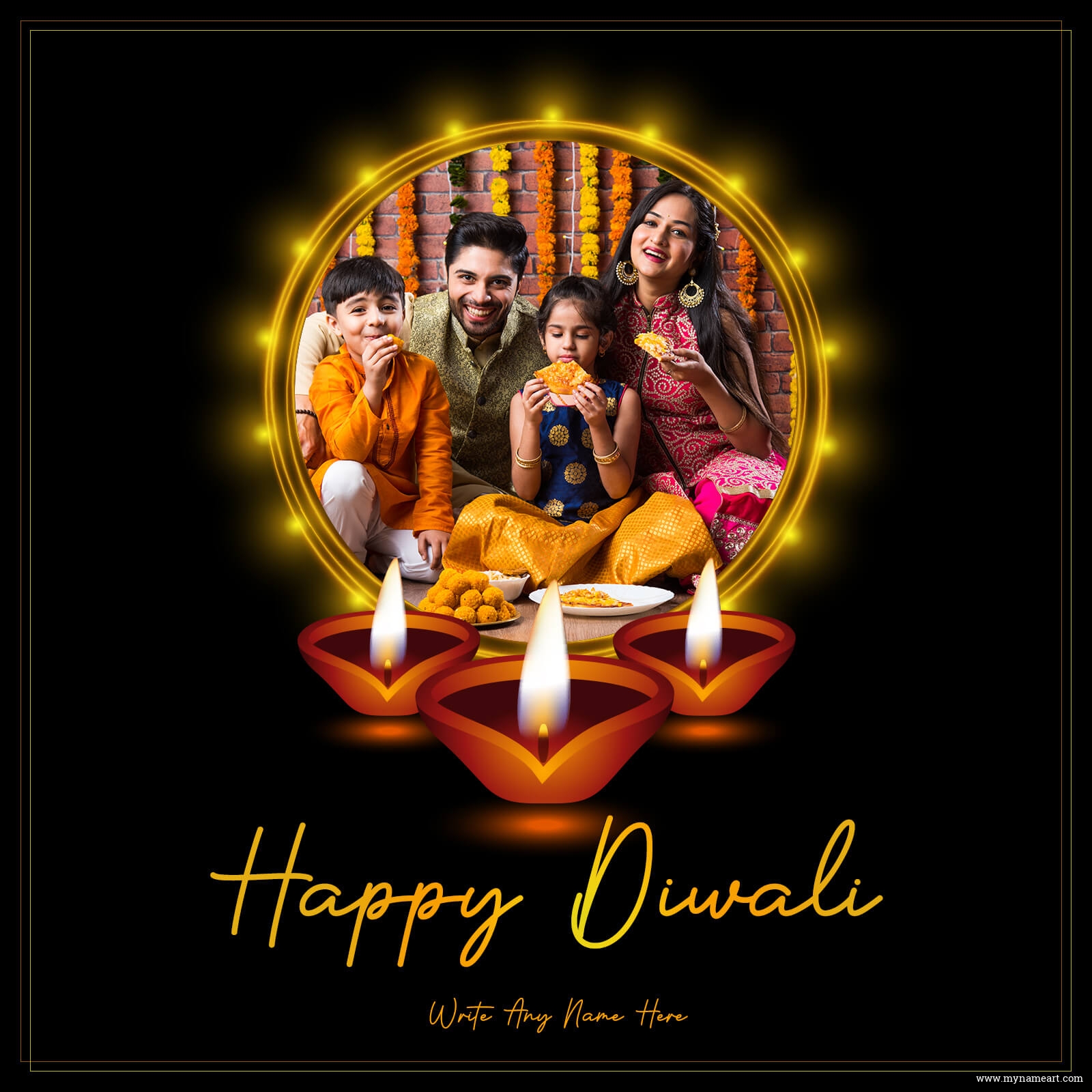 Personalised And Traditional Photo Diwali Greetings Cards