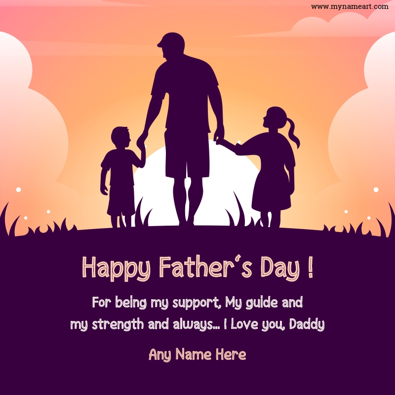 Write Name On Father S Day Wishes Greeting Card