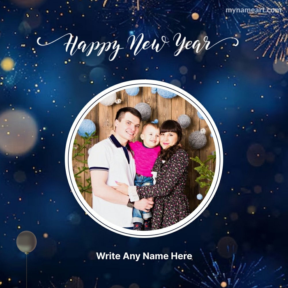 Sparkling Family Moments Happy New Year Card