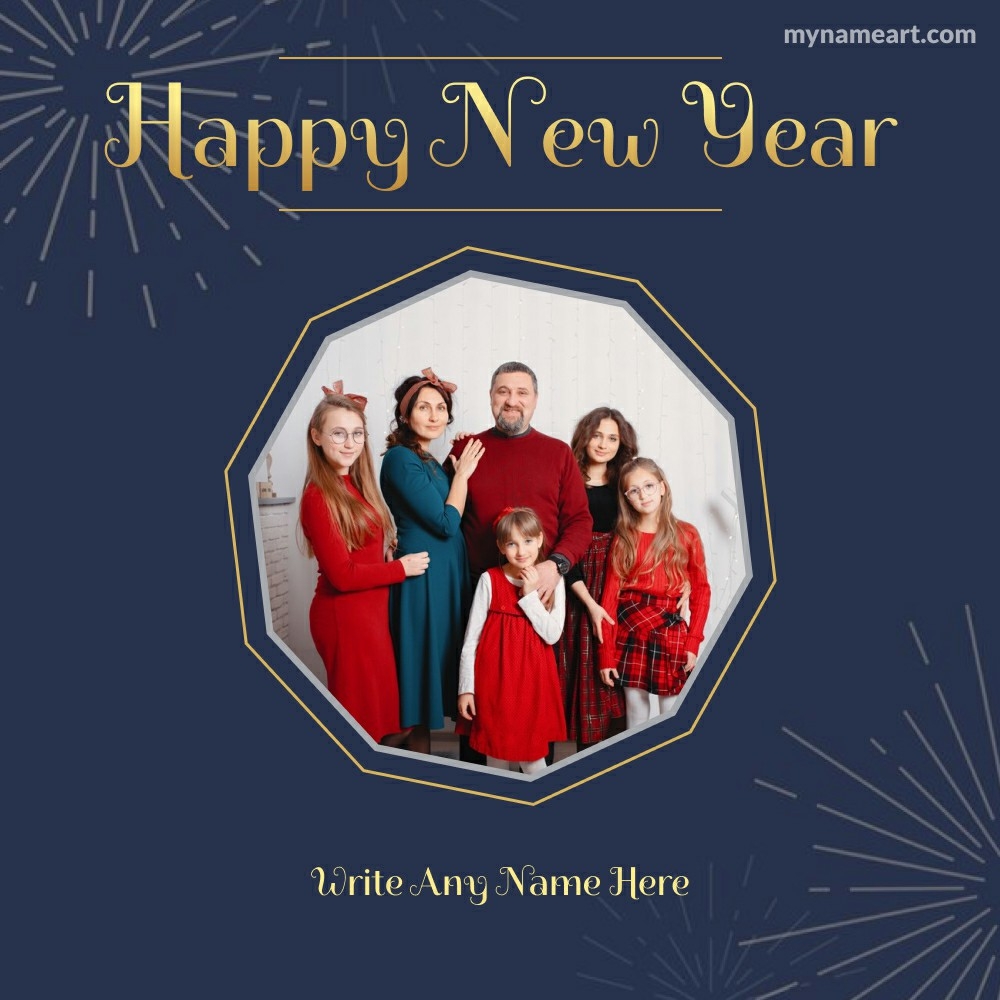 Celebrate New Year with an Elegant Family Greeting Card