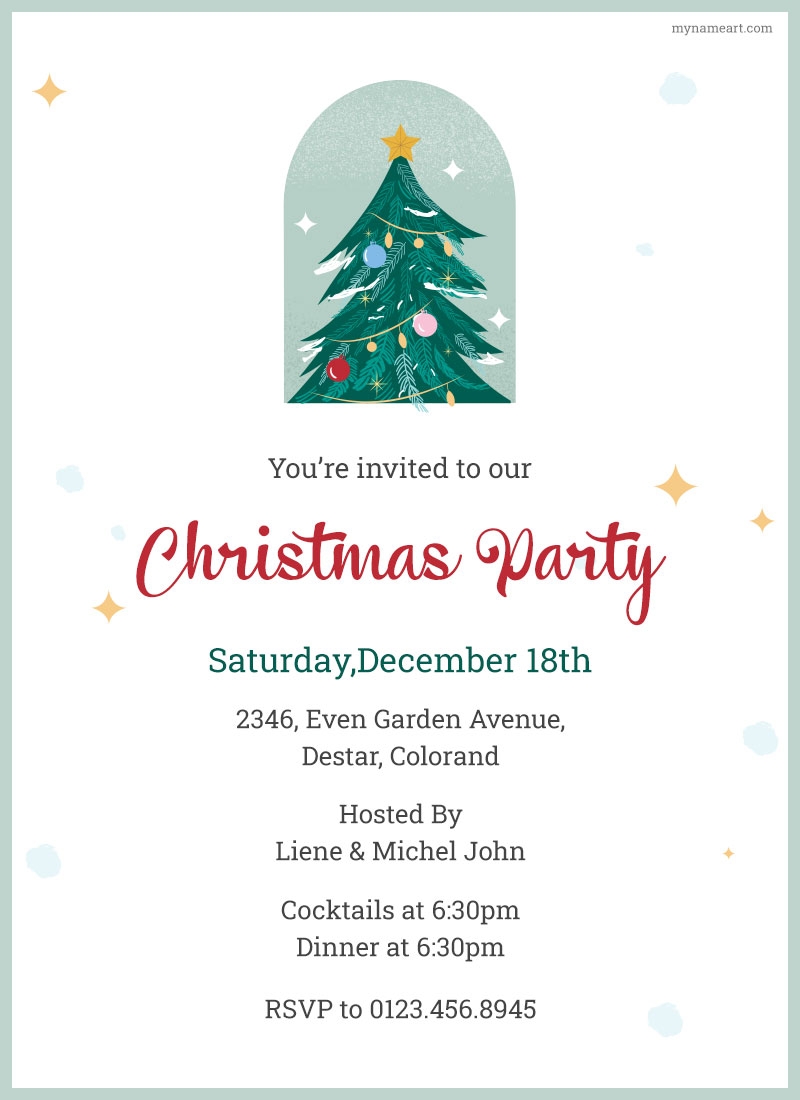 Christmas Holiday Party Invite Card Maker