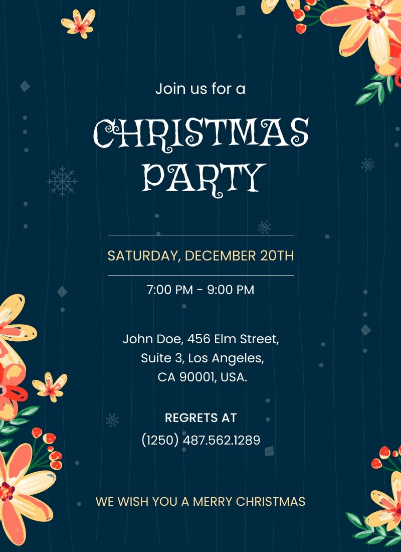 Christmas Party Invitation with Festive Design