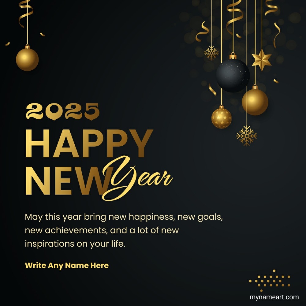 Golden 2025 New Year Card – Elegant Greetings with a Personal Touch