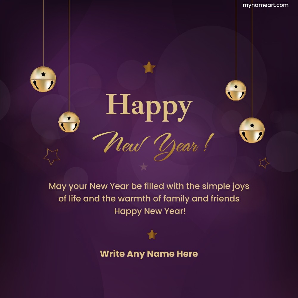 Golden Harmony New Year Wishes Card | Spread Joy and Warmth