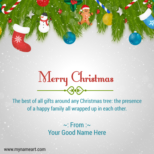 Merry Christmas Wishes Greeting Card For Family
