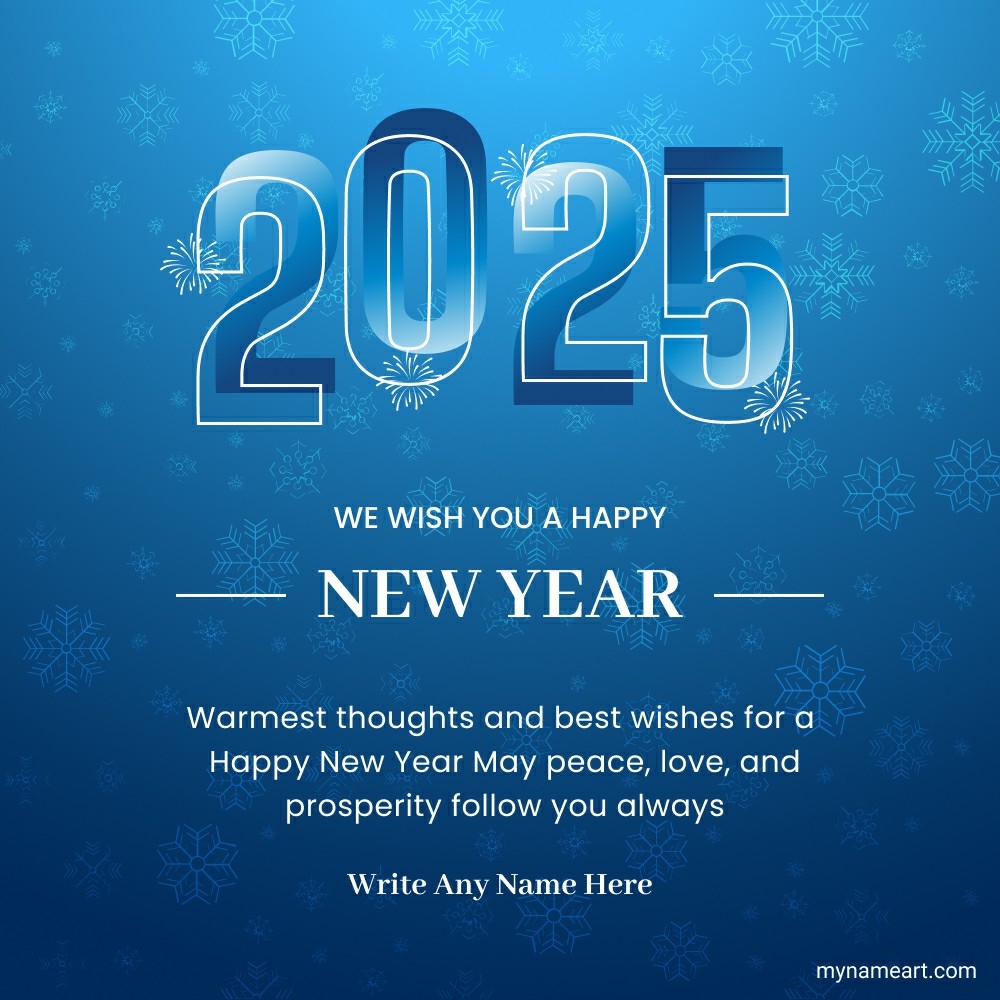 Elegant New Year 2025 Greeting Card with Customizable Design