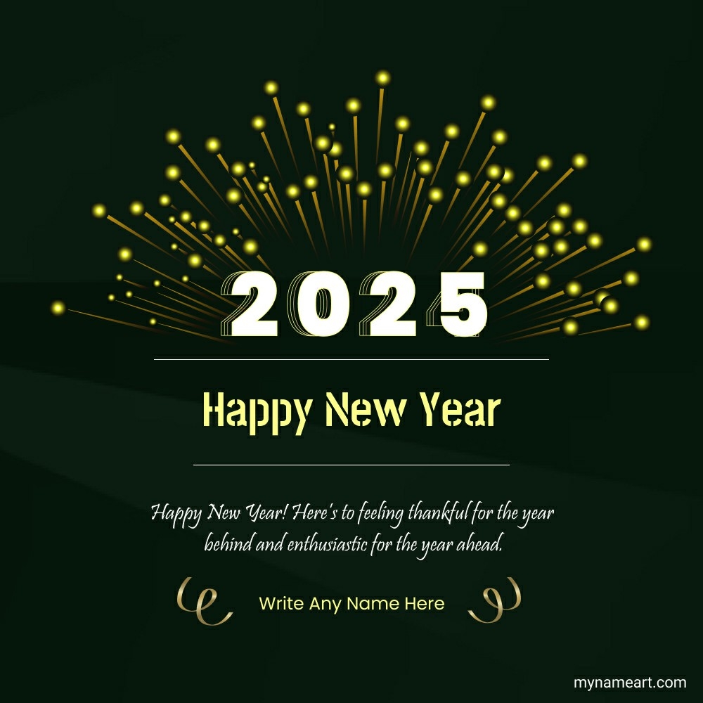 Elegant Golden Sparkles Happy New Year 2025 Card