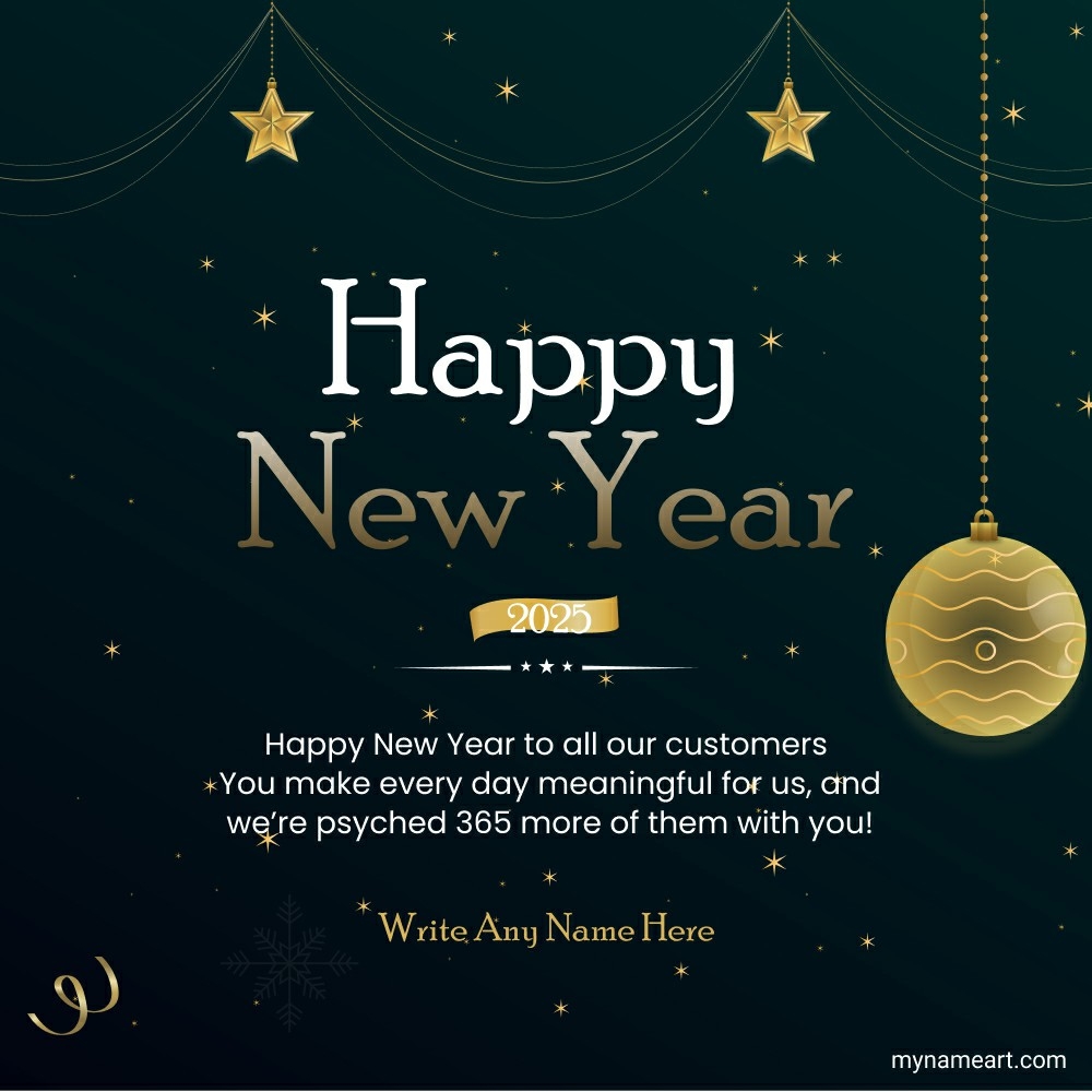 Happy New Year 2025 greeting card - joyful Wishes & Gratitude