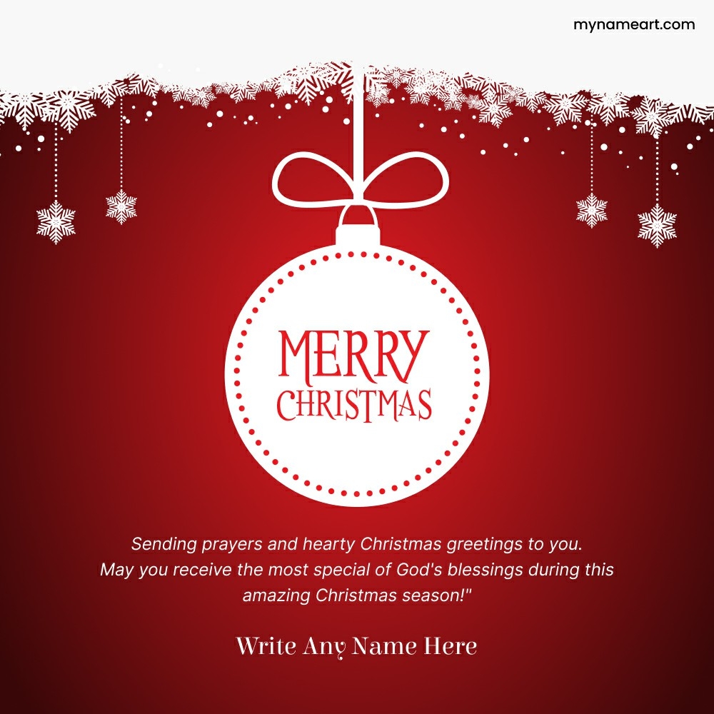 Celebrate Christmas with an Elegant Red Ornament Card