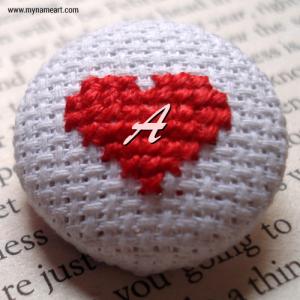 Write Name First Leter On Wool Heart Shape Profile Pics
