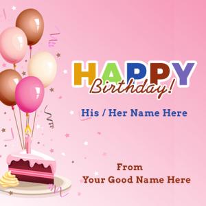 Happy Birthday Text With My Name | wishes greeting card