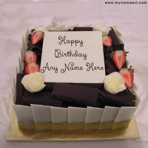 Write Friend Name On Real Birthday Cake Picture