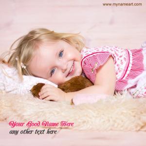 Write Your Name On Blonde Child Girl Sleeping Image