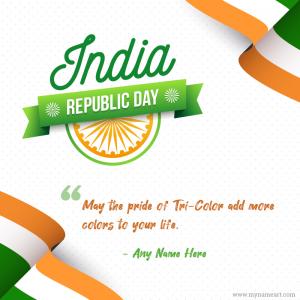 Republic Day Of India Greeting Card With Name