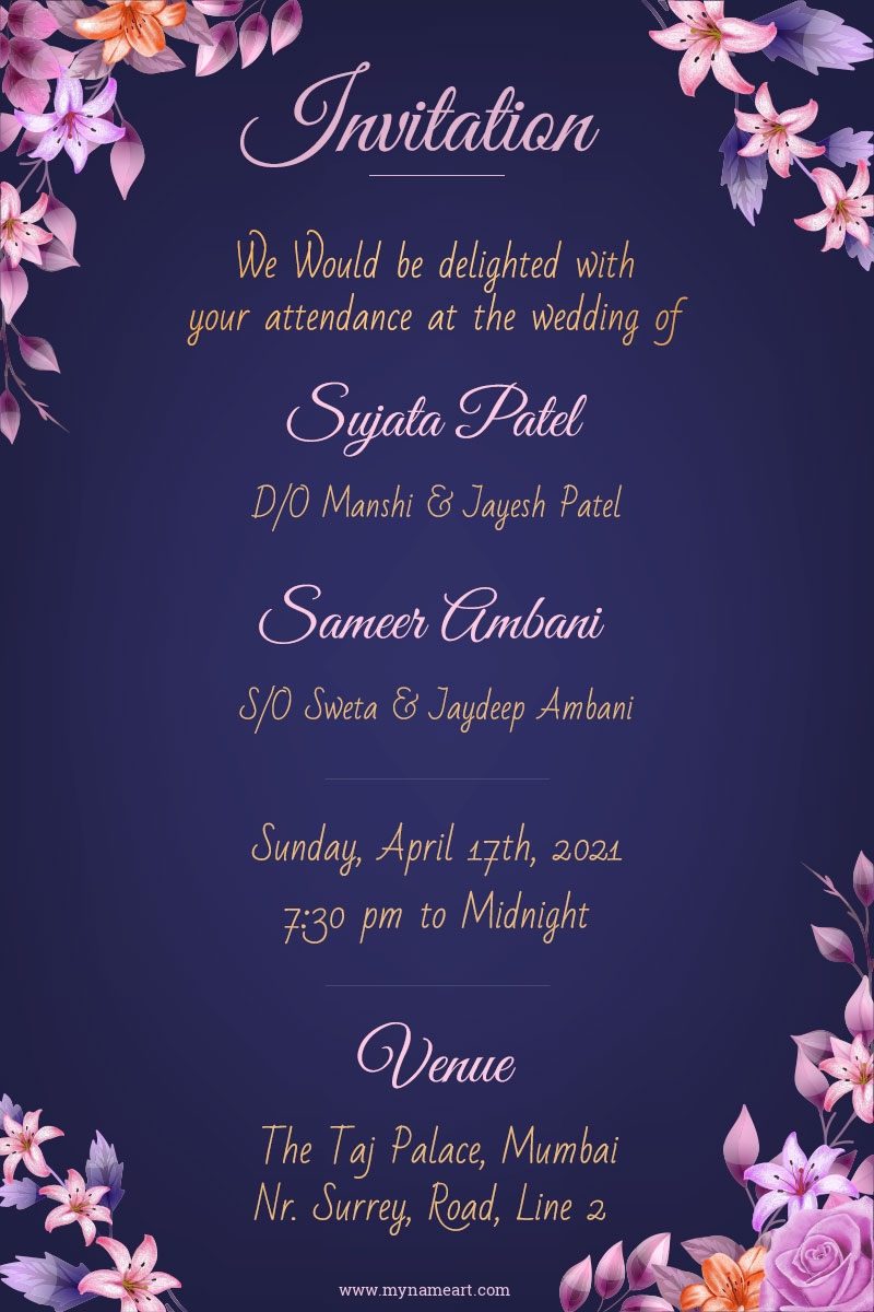 Details Card Wedding Template