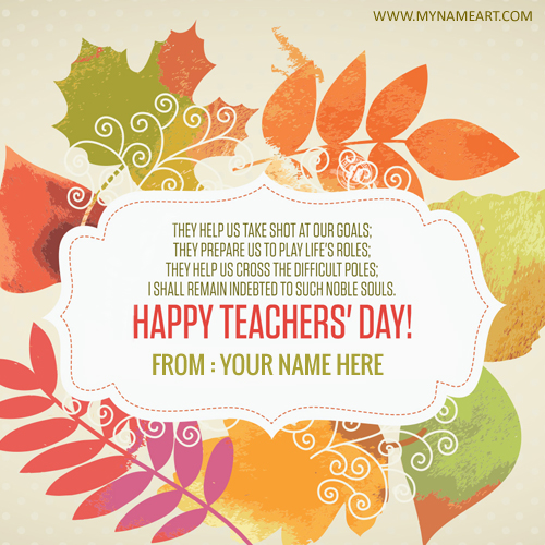 Write Name On Teachers Day Wishes Picture